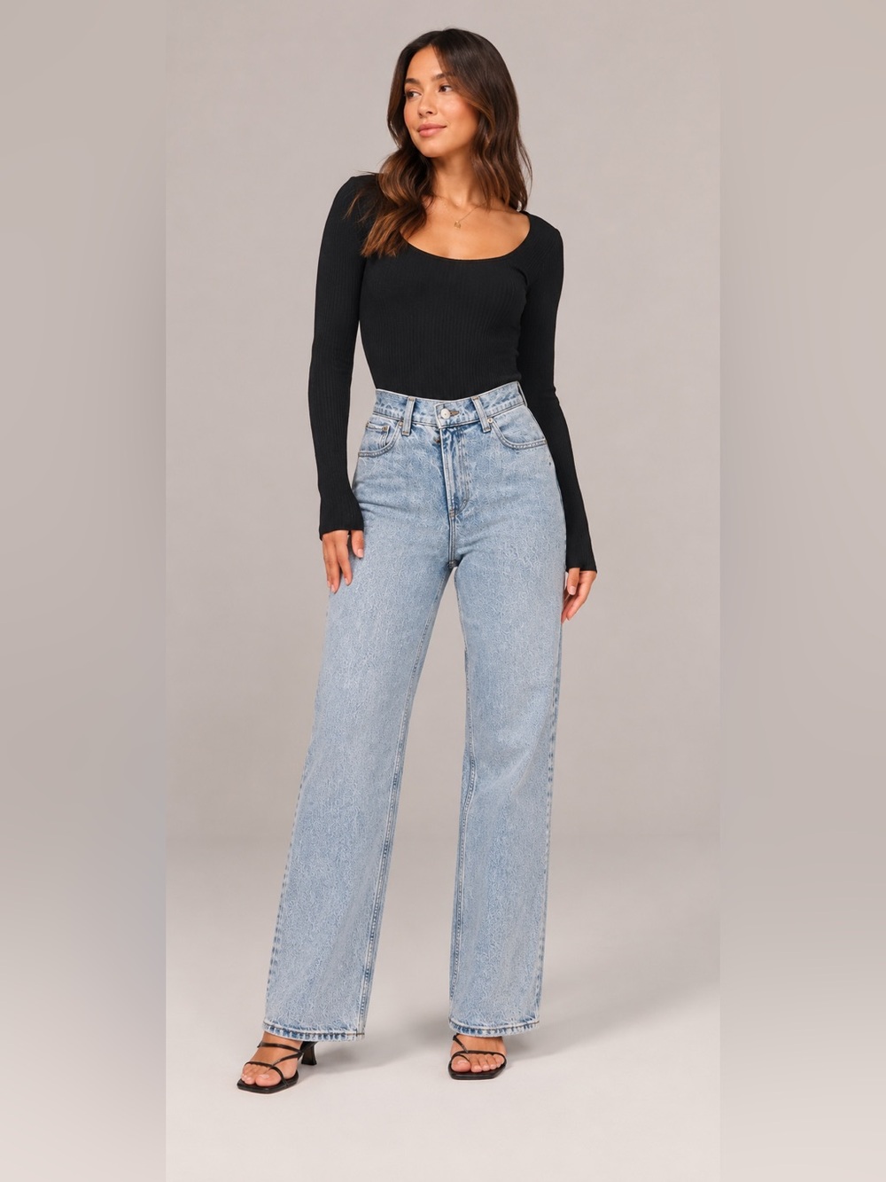 Abercrombie & Fitch 90s Straight Ultra High Rise Criss Cross Curve Love Jeans 28